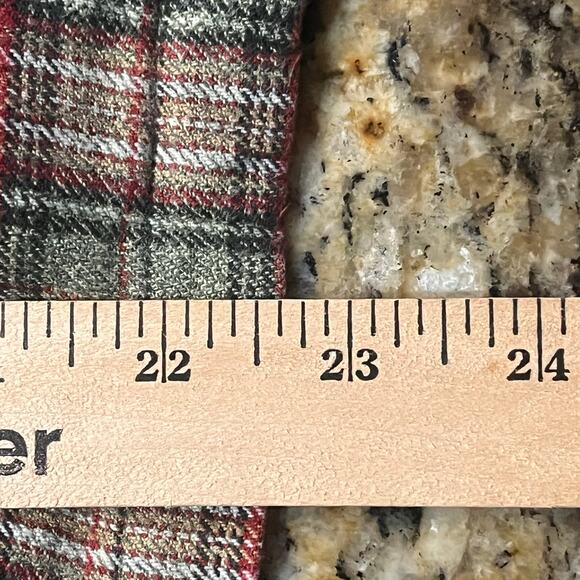 Vintage Fashion bug M Red Green Plaid Flannel Button Down Top Pocket - Picture 5 of 6